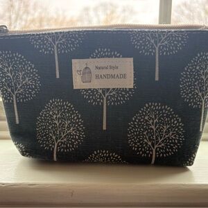 1 Pc Women Wishing Tree Large Cosmetic Bag for Travel Vacation Bathing Navy Blue